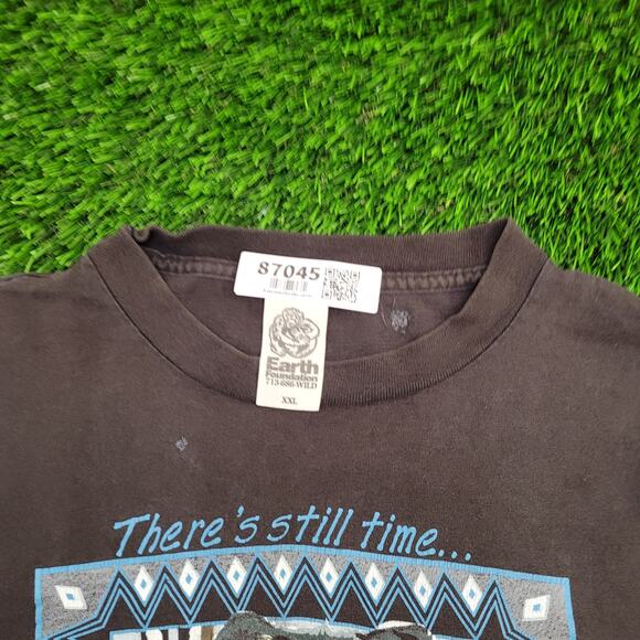 Vintage 1994 Aztec Wolf Shirt 2XL 25x28 Faded Black Portrait - Picture 10 of 16